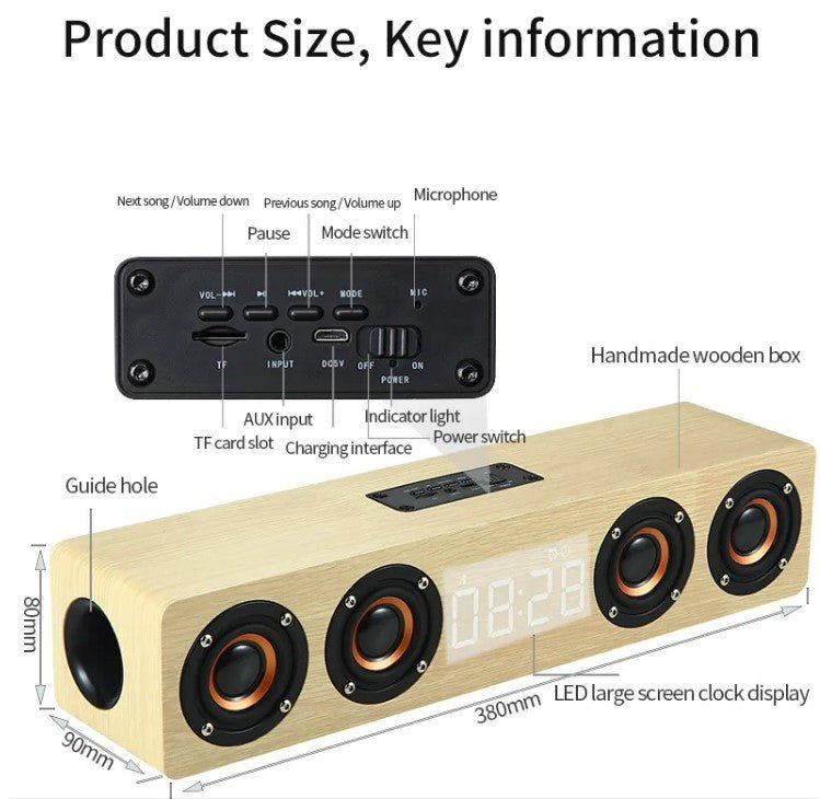 Portable Home Speaker for TV spme Theater Bluetooteaker AUX USB - Brown - NUTECH SOLUTIONS