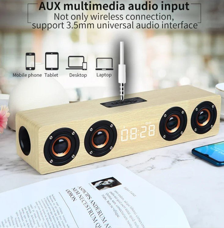 Portable Home Speaker for TV spme Theater Bluetooteaker AUX USB - Brown - NUTECH SOLUTIONS
