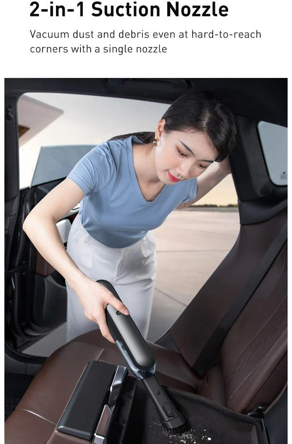 Baseus A1 Car Vacuum Cleaner 4000Pa Wireless Vacuum For Car Home Cleaning - White - NUTECH SOLUTIONS