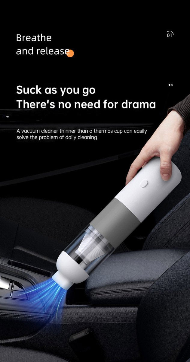 New Handheld Household Car Vacuum Cleaner Small Mini 2-in-1 Portable Wireless High Power Vacuum Cleaner - White - NUTECH SOLUTIONS