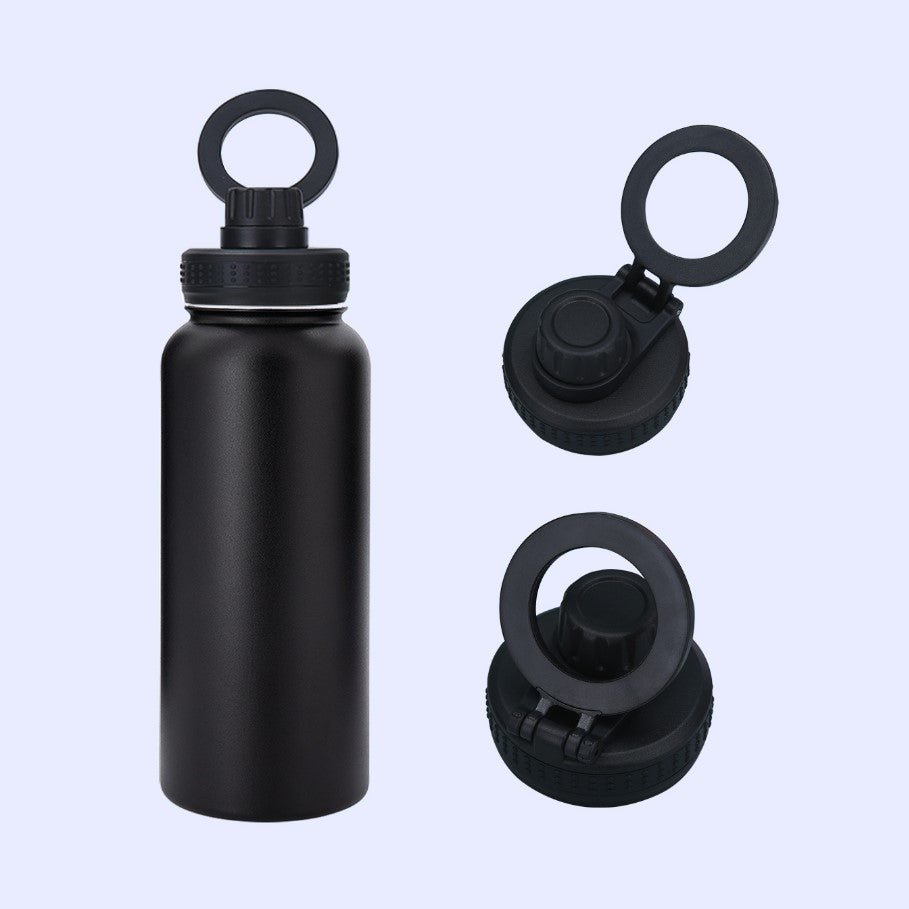 32oz Stainless Steel 304 Double-Layer Insulated Bottle with Phone Holder Magnetic Suction Cover - NUTECH SOLUTIONS