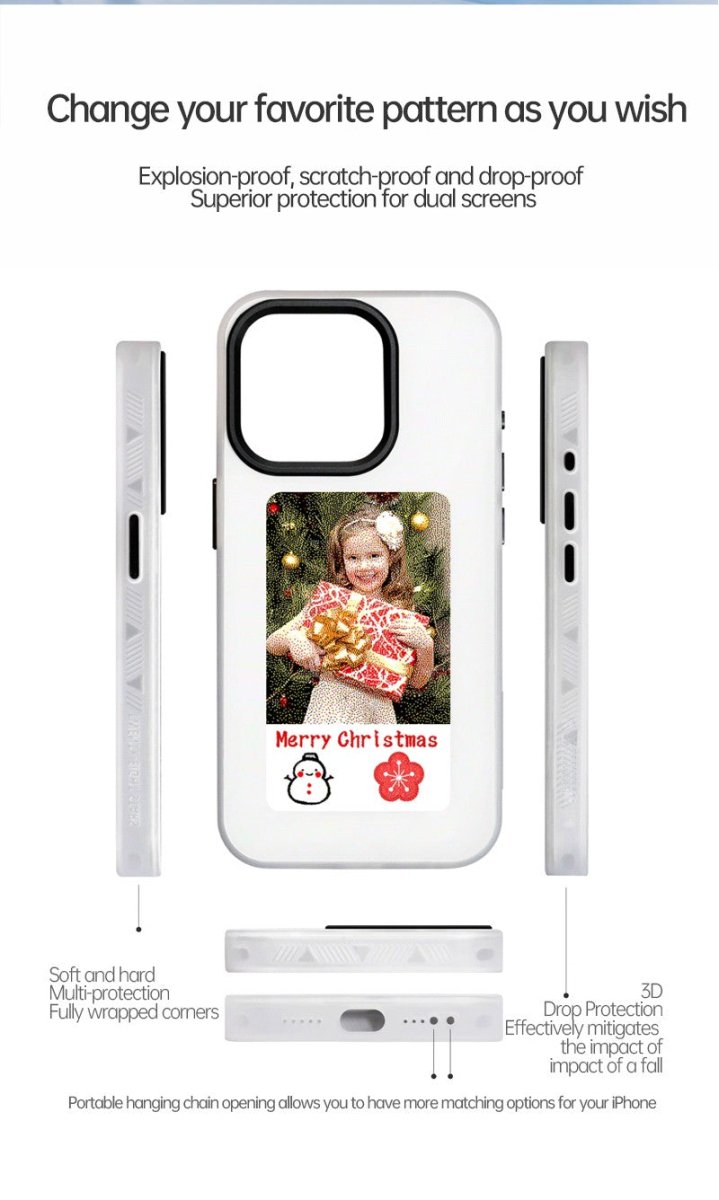 iPhone Protective Case Screen casting phone case with ink screen DIY pattern - Gray - NUTECH SOLUTIONS