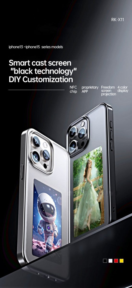 iPhone Protective Case Screen casting phone case with ink screen DIY pattern - White - NUTECH SOLUTIONS